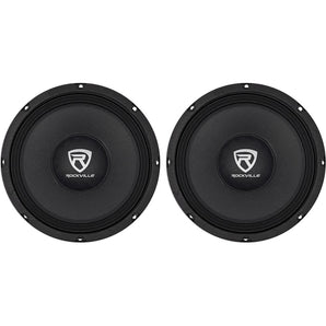 2) Rockville RM108PRO 10" 1200 Watt 8-Ohm SPL Car Midrange Mid-Bass Pro Speakers