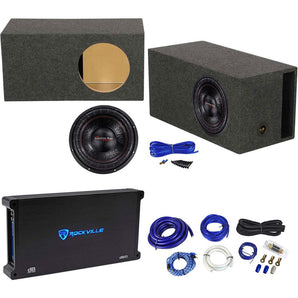 American Bass ELITE-1244 2400w 12" Subwoofer+Amp+Wires+Vented Sub Box Enclosure