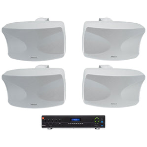 JBL VMA1120 Commercial 70v Bluetooth Amplifier+(4) Indoor/Outdoor White Speakers