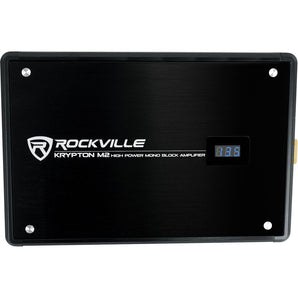 Rockville KRYPTON-M2 3000w Peak/750w RMS Mono 1 Ohm Car Amplifier Amp+Remote