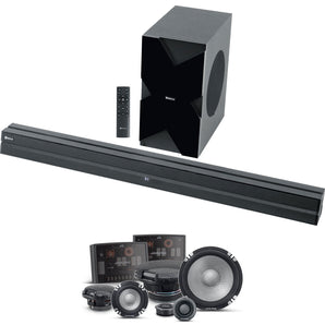 (2) Alpine R2-S653 6.5" 3-Way High-Res Component Speakers+Home Theater Sound Bar