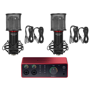 Focusrite Scarlett 4i4 4th Gen Studio Recording USB Audio Interface+Microphone