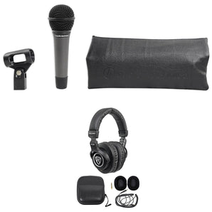 Audio Technica ATM410 Dynamic Cardioid Microphone w/Neodymium Magnet+Headphones
