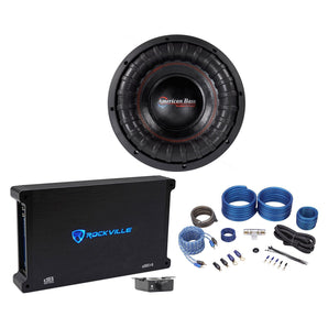 American Bass XFL-1044 2000w 10" Competition Subwoofer+Mono Amplifier+Amp Kit