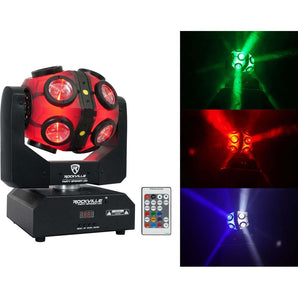 Rockville Party Spinner LED Moving Head RGBW DJ Light with DMX Controls+18 LED's