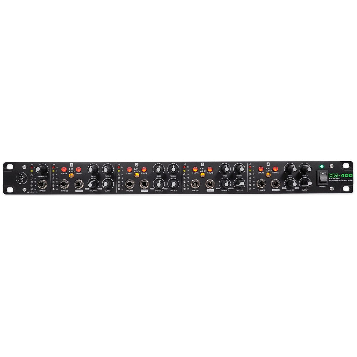 Mackie HM-400 Pro Rackmount 4-Channel Headphone Amplifier w/12 Headphone outputs