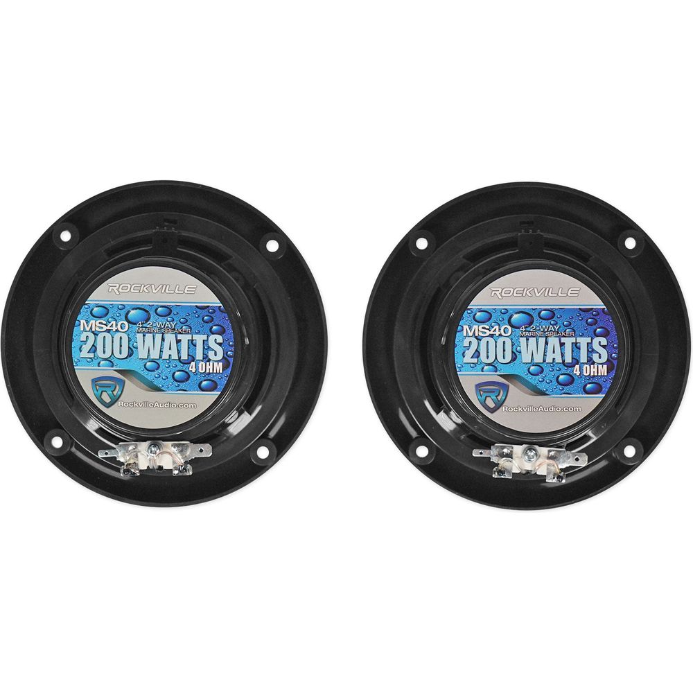 MS40B Black 4" Marine Speakers + MAC40W White Pods Bundle