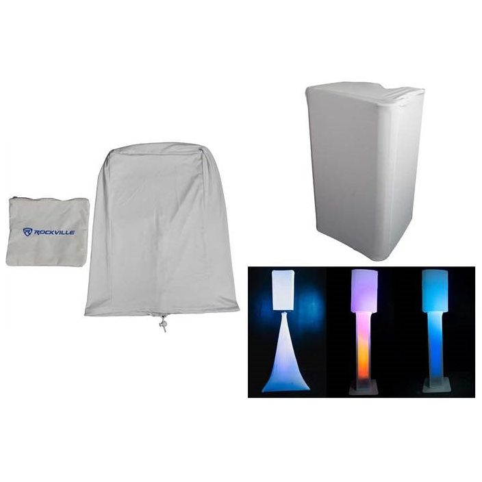 (2) Totem Stands+White 15" PA DJ Speaker Cover Scrims