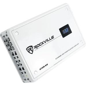 Rockville ATOM 8W 8 Channel 3500 Watt Marine/Boat Amplifier Amp w/Bluetooth