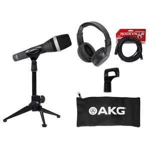 AKG D5 C Pro Dynamic Cardioid Vocal Microphone D5C+Desk Stand+Headphones+Cable