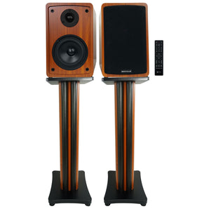 Rockville ELITE-5W 5.25" Bookshelf Speakers Bluetooth/Optical+28" Premium Stands
