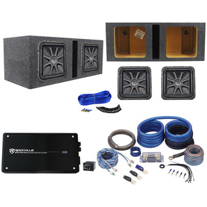 2) Kicker L7S124 12" Solobaric L7S Car Subs+Vented Box+1500W Amplifier+Amp Kit