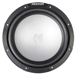 KICKER 45KMF104 10" Free Air Marine Subwoofer Sub+Amplifier+White Grille w/LED's