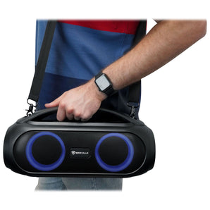 (2) Rockville GO PARTY MAX BASS Portable LED Bluetooth Speakers w/Wireless Link