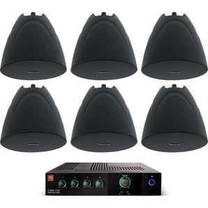 JBL CSMA 1120 Commercial 70v Amplifier+(6) Black 5.25" Hanging Pendant Speakers