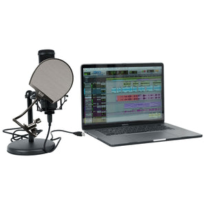 Rockville Solo-Cast Pro USB Computer Microphone Mic+Stand+Warm Audio Pop Filter
