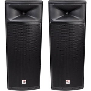 Pair Rockville SPGN258 Dual 15” 3000w 8-Ohm Passive DJ PA Speaker/ABS Cabinet