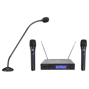 Samson CM20P 20" Podium Microphone Church Altar Mic+2) Handheld Wireless Mics