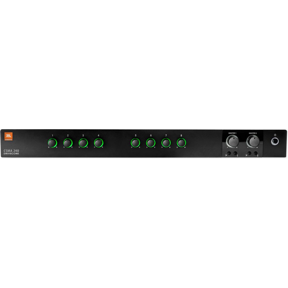 CSMA240 2x40W Amplifier + (8) Black 5.25" Slim Wall Speakers