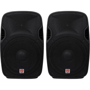 (2) Rockville SPGN154 15" Passive 1600W DJ PA Speakers Lightweight Cabinet 4 Ohm