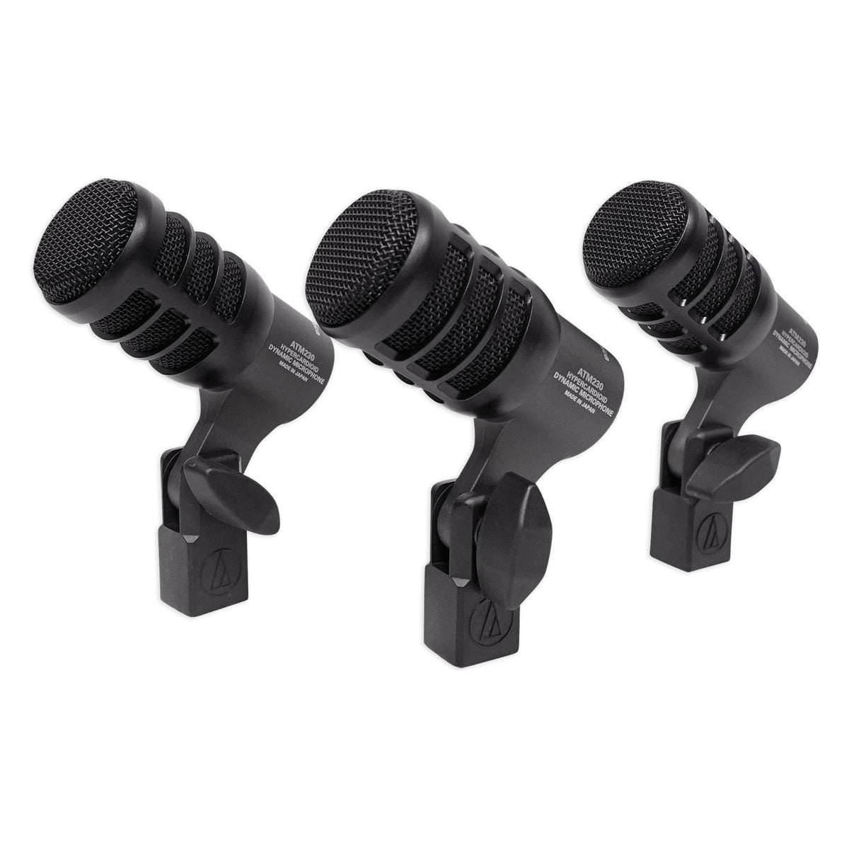 Audio Technica ATM230PK (3) Dynamic Instrument Microphones Drum Mics + Mounts