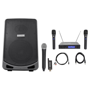 Samson 6" Portable Powered YouTube Karaoke Machine/System+Wireless Microphones