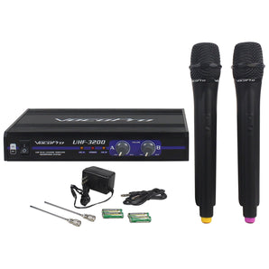 Vocopro UHF-3200 Dual Wireless Karaoke Microphones Wireless Mic System