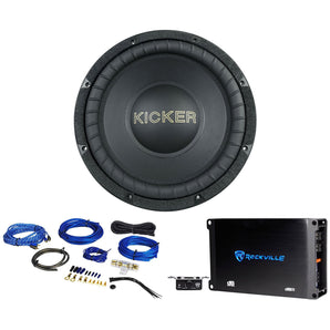 Kicker 50GOLD104 50th Ann. Limited Edition Gold Comp 10" Car Subwoofer+Amplifier