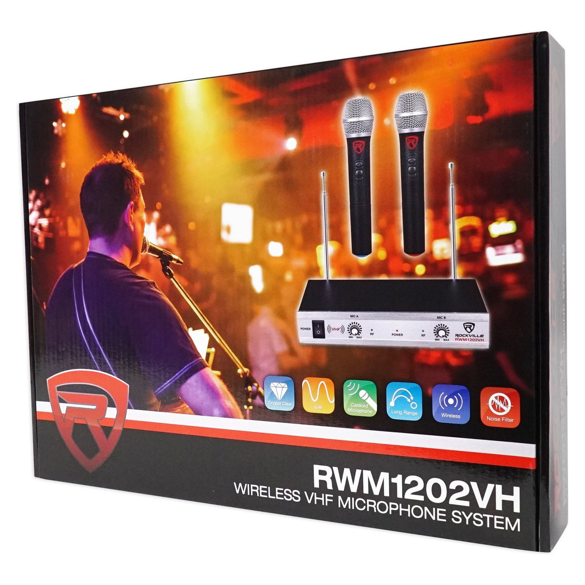 (2) VRTX215LED Dual 15" 1800W LED Karaoke Speakers w/Receiver & (2) Wireless Mics