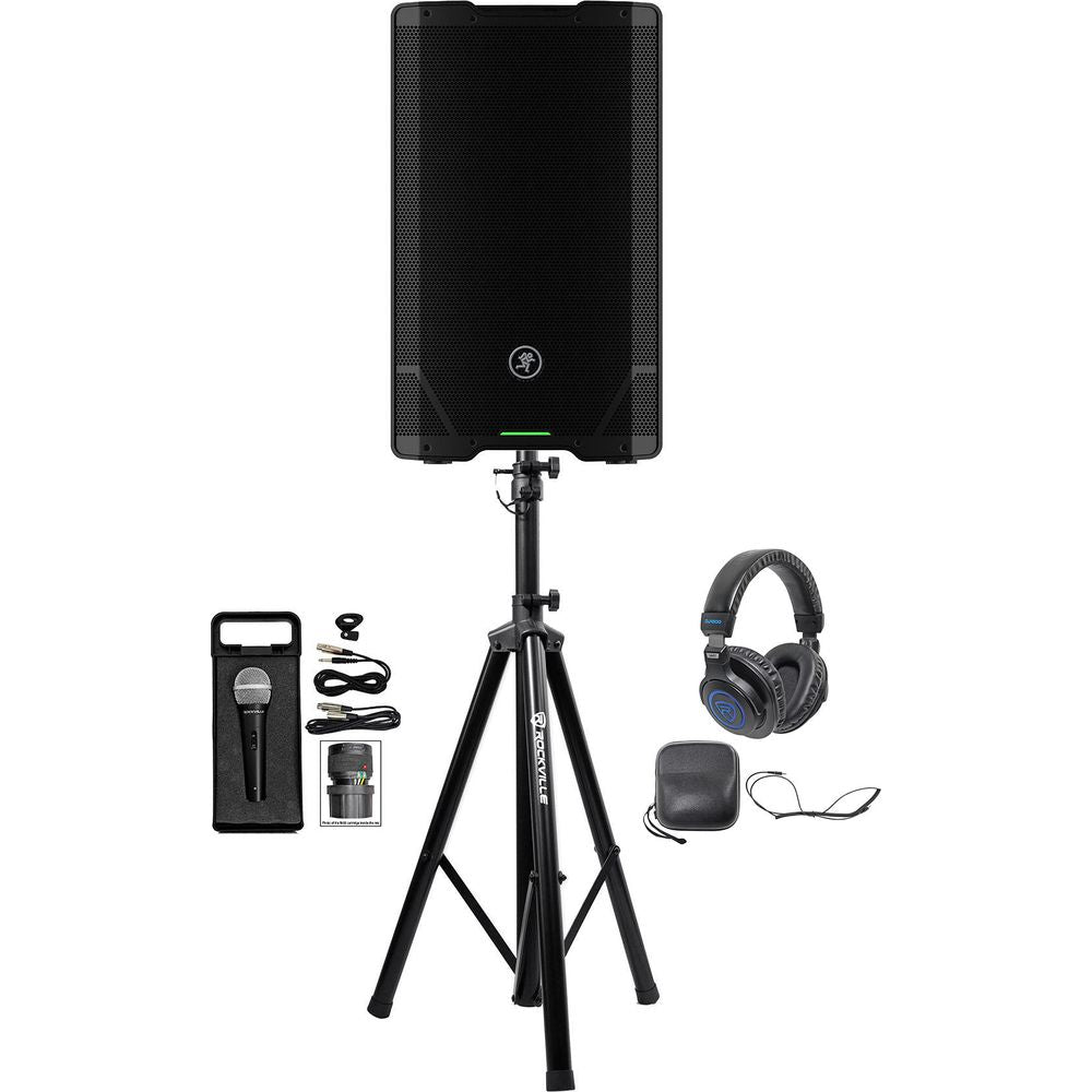SRT212 12" Powered DJ PA Speaker With Bluetooth, Stand, Headphones & Mic