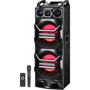 Pair Technical Pro Dual 10" Powered 3000w Bluetooth Speakers w/USB/SD/LED+Mic