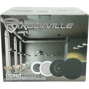 Rockville 4-Zone Multi Room Audio System w/ (16) 8" 70v White Ceiling Speakers