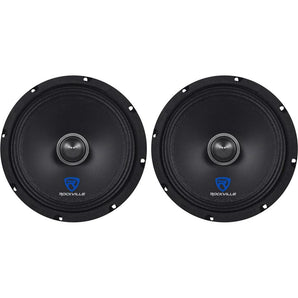(2) Rockville RXM84 8" 500w 4 Ohm Mid-Range Drivers Car Speakers, Mid-Bass