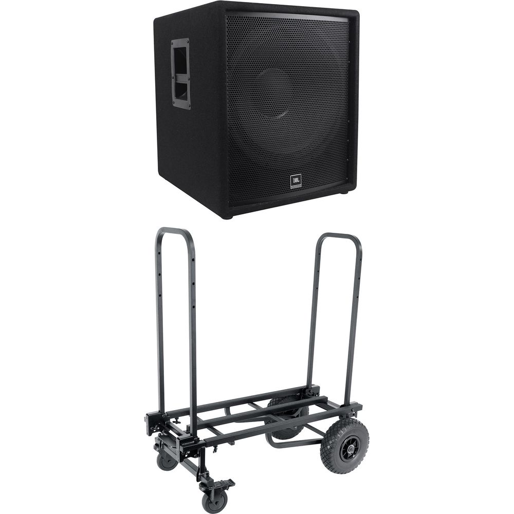 JRX218S Subwoofer + Rock Cart Pro Transport Cart