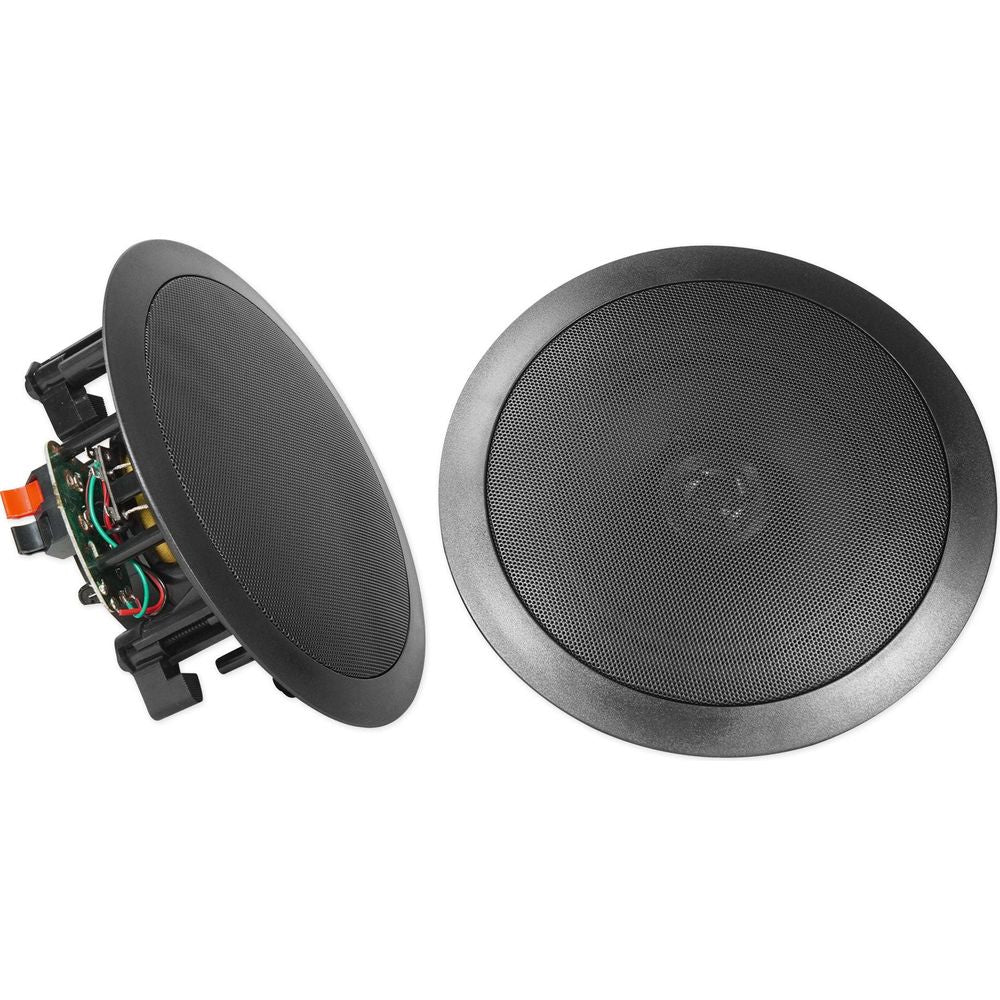 Home Theater Bluetooth Receiver+Equalizer EQ+(4) 8" Black Ceiling Speakers