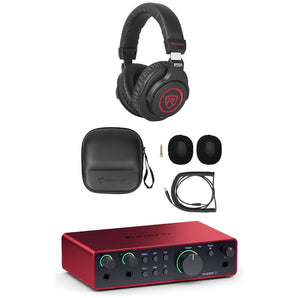 Focusrite Scarlett 2i2 4th Gen Studio Recording USB Audio Interface+Headphones