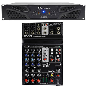 Crown Pro XLi3500 2700w 2-Channel PA Professional Power Amplifier+Peavey Mixer