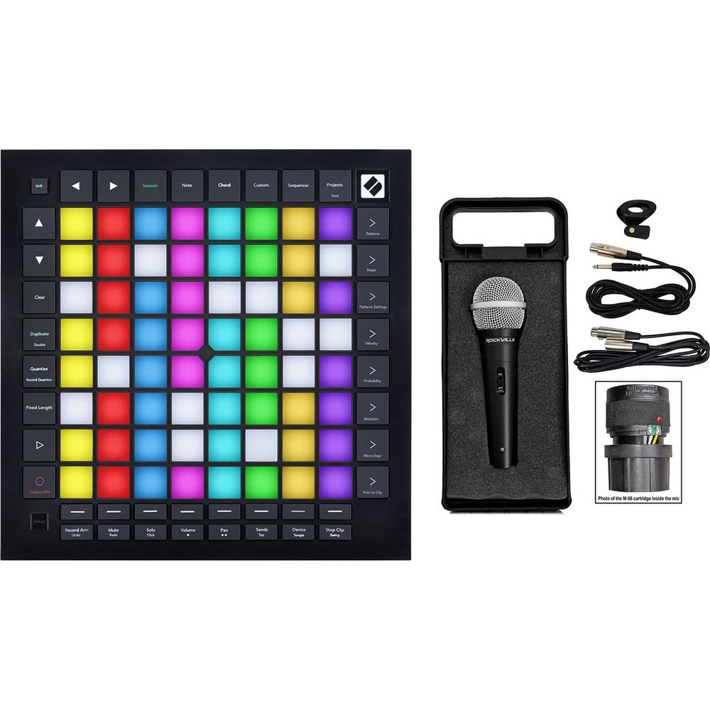 Launchpad Pro MK3 Grid Controller + RMC-XLR Microphone