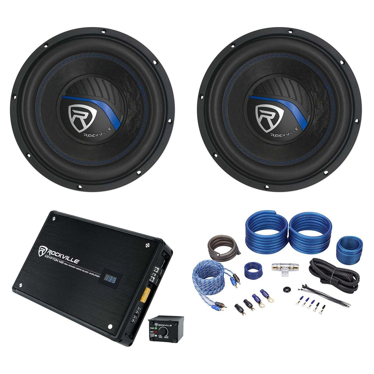 W12K5 12" Subwoofers 2-Pack + KRYPTON-M2 Amplifier Bundle