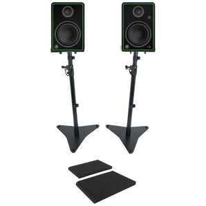 (2) Mackie CR5-XBT 5" 80w Bluetooth Studio Monitors Speakers + Adjustable Stands