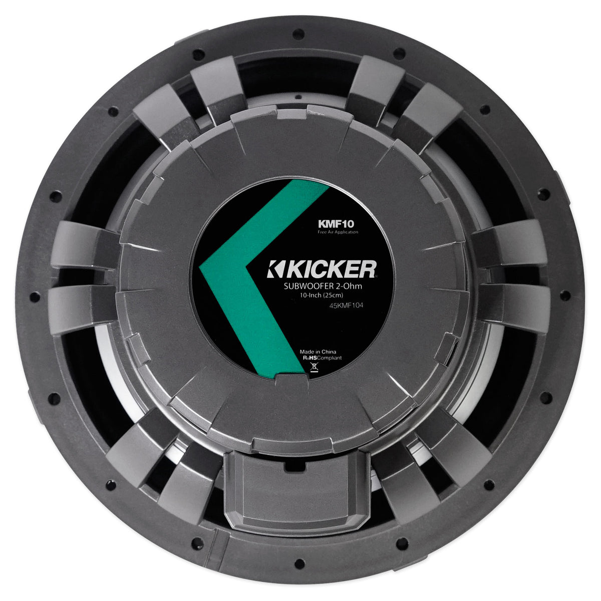 45KMF104 Subwoofer, 45KMG10C Grille, 41KMLC Remote, and RXM-T1 Amplifier