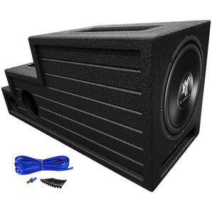 Hifonics HFX12D4 12" Subwoofer+Vented Bed Lined Center Console Sub Box Enclosure