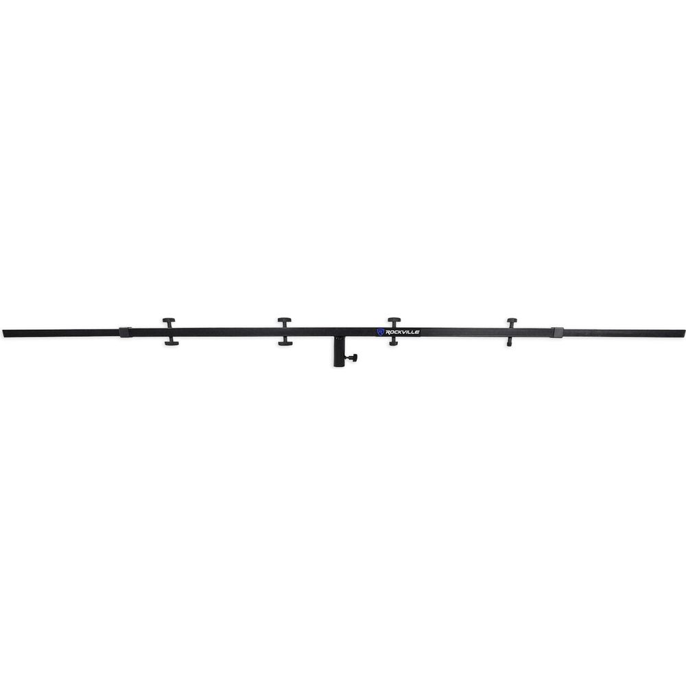 2) Rockville Tripod Pole-Mount Stands+Lighting Cross Bar+White Scrim Cloth Cover