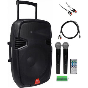Rockville Powered 15"Rechargeable Youtube iPad/Android/Laptop Pro Karaoke System