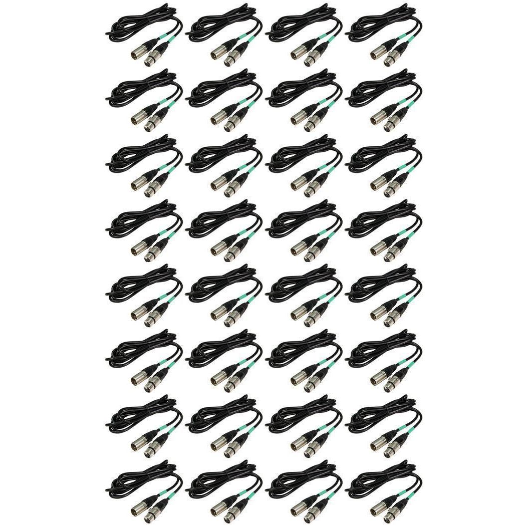 (32) 5 Foot 3-Pin Male to Female DMX Cables