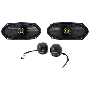 Pair KICKER 50CSC4104 225w 4x10" Car Speakers+(2) Portable Bluetooth Speakers