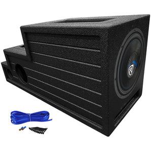 Rockville W12K5S2 Subwoofer+Vented Bed Lined Center Console Sub Box Enclosure