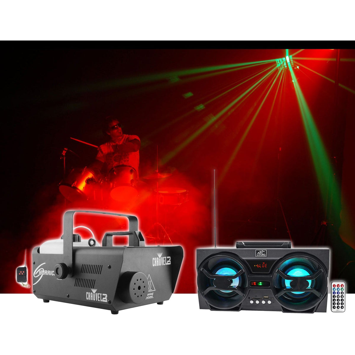 H1600 Hurricane 1600 DMX Fog Machine+Remote Timer + Free Speaker !