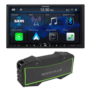 ALPINE iLX-407 7" Car Monitor Carplay Receiver w/ HD Radio + Bluetooth Speaker
