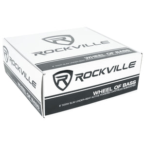 Rockville WHEEL OF BASS 8" Slim Under-Seat Powered Truck/Car Subwoofer + Amp Kit